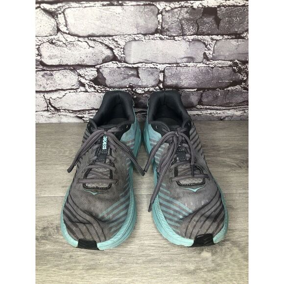 HOKA ONE ONE Rincon Charcoal Gray Aqua Blue Running Shoes Women 10.5M US/43 1/3 - Picture 3 of 16